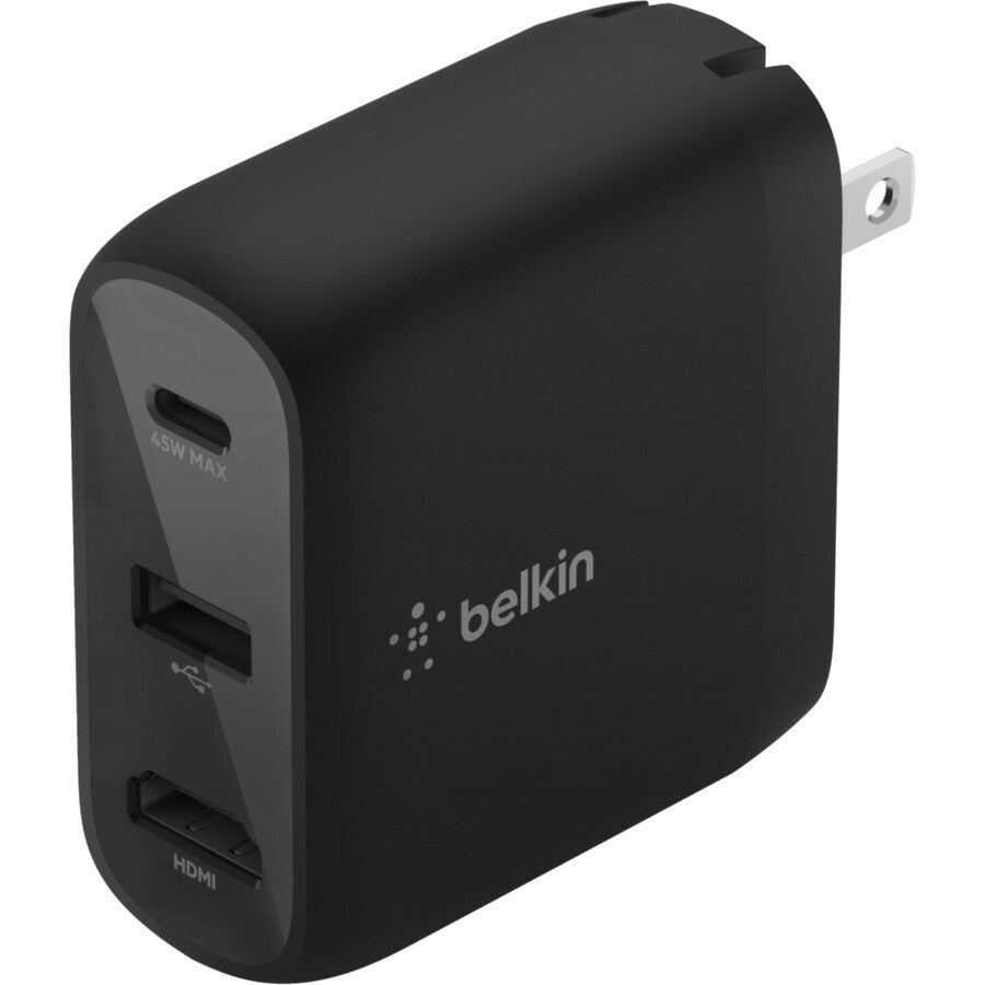 Belkin 45W PD Charger Compatible with Compact Docking Station for Travel with PD Charging, HDMI Adapter for 4K USB-C AVC010TTBK