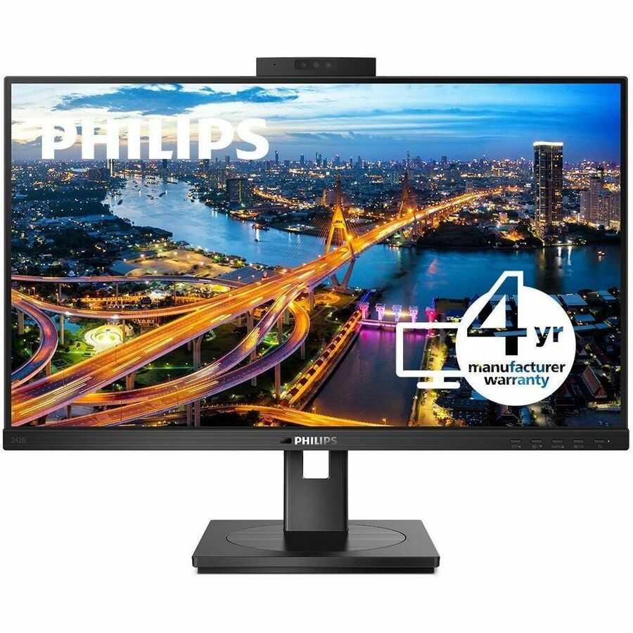 PHILIPS 242B1H - 24 inch Monitor, LED, FHD, DP, HDMI, USB-Hub, Webcam, 4 Year Manufacturer Warranty - 24" 242B1H