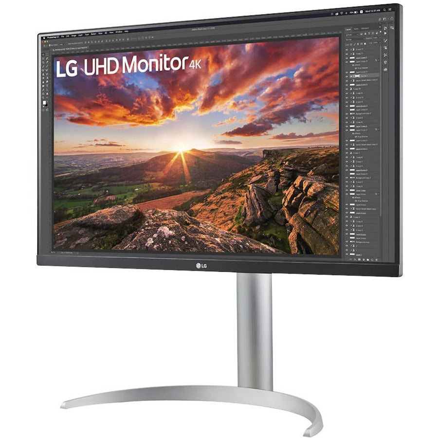 LG 27BP85UN-W 27" Class 4K UHD Gaming LCD Monitor - 16:9 - Silver, Black, White 27BP85UN-W