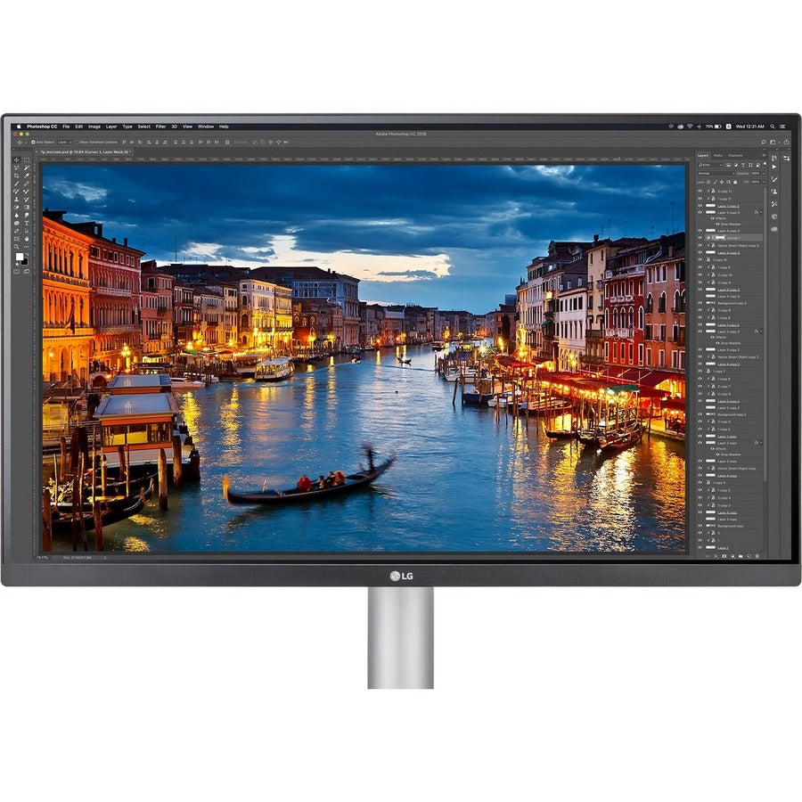 LG 27BP85UN-W 27" Class 4K UHD Gaming LCD Monitor - 16:9 - Silver, Black, White 27BP85UN-W