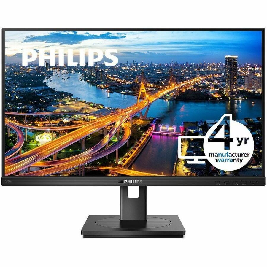 PHILIPS 243B1 - 24 inch Monitor, LED, FHD, HDMI, DP, USB-C(90W), USB-Hub, 4 Year Manufacturer Warranty - 24" 243B1