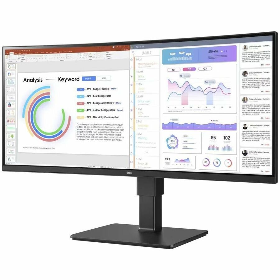 LG Ultrawide 34BQ77QE-B 34" Class UW-QHD Curved Screen LED Monitor - 21:9 - Textured Black 34BQ77QE-B