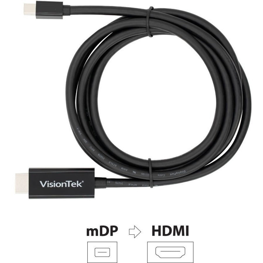 VisionTek Mini DisplayPort to HDMI 2.0 Active Cable (M/M) 4K @ 60Hz 901215