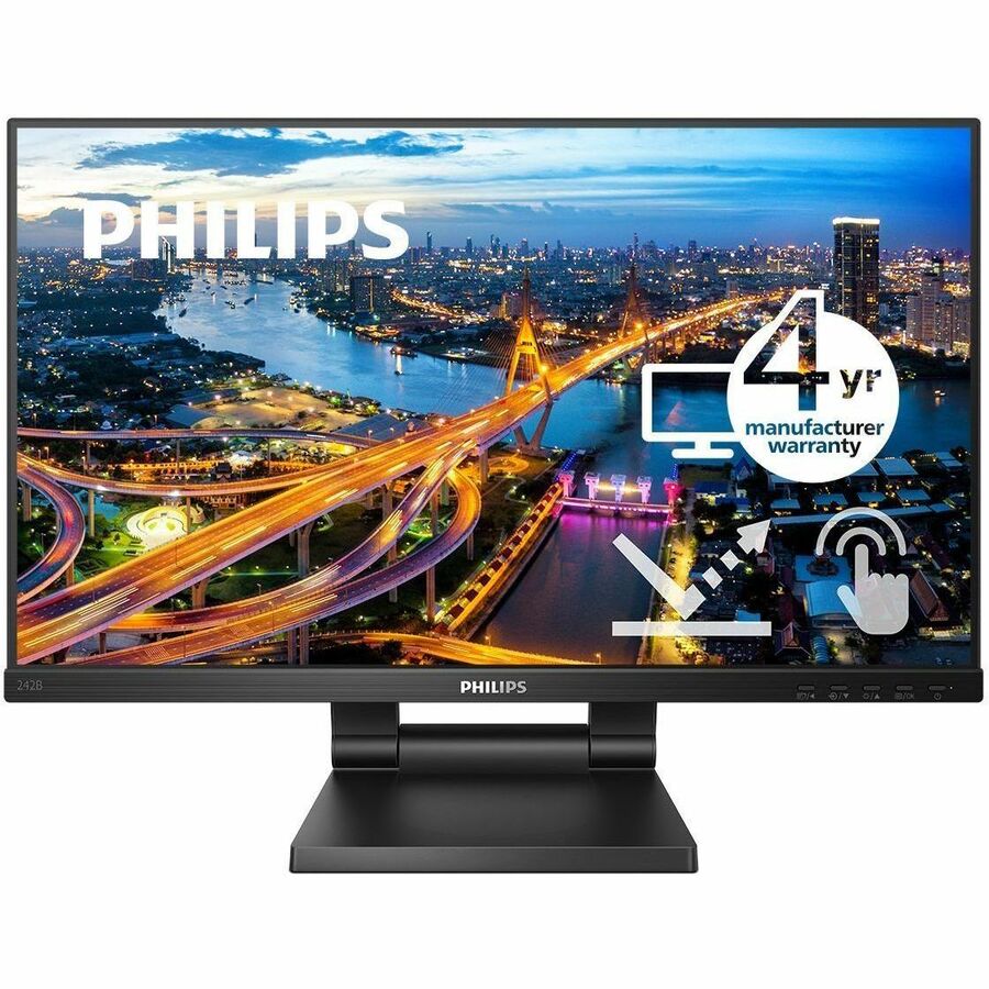 PHILIPS 242B1TC - 24 inch Touch Monitor, LED, FHD, VGA, DP, HDMI, 4 Year Manufacturer Warranty - 24" 242B1TC