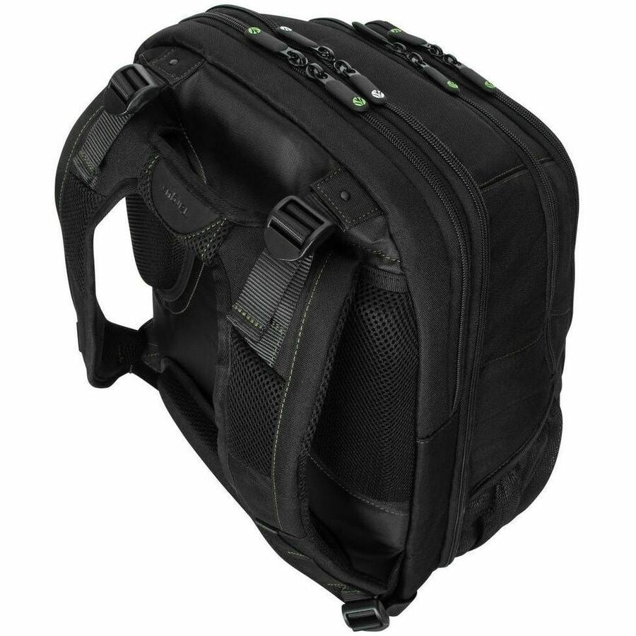 Targus Spruce EcoSmart TBB019US Carrying Case (Backpack) for 17" Notebook - Black, Green - TAA Compliant TBB019US