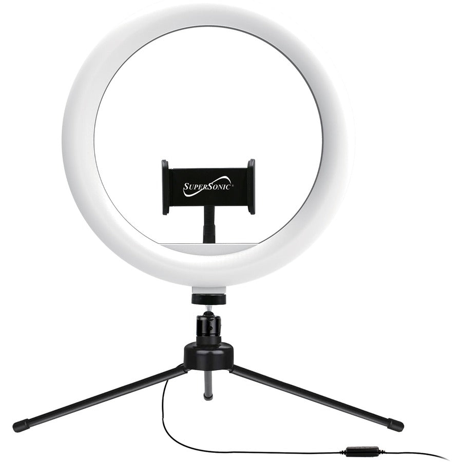 Supersonic PRO Live Stream 10" LED Table Top Selfie Ring Light SC-1210SR