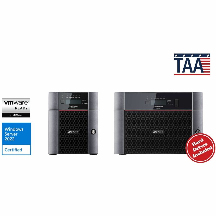 BUFFALO TeraStation 5420 4-Bay 24TB (2x12TB) Business Desktop NAS Storage Hard Drives Included TS5420DN2402