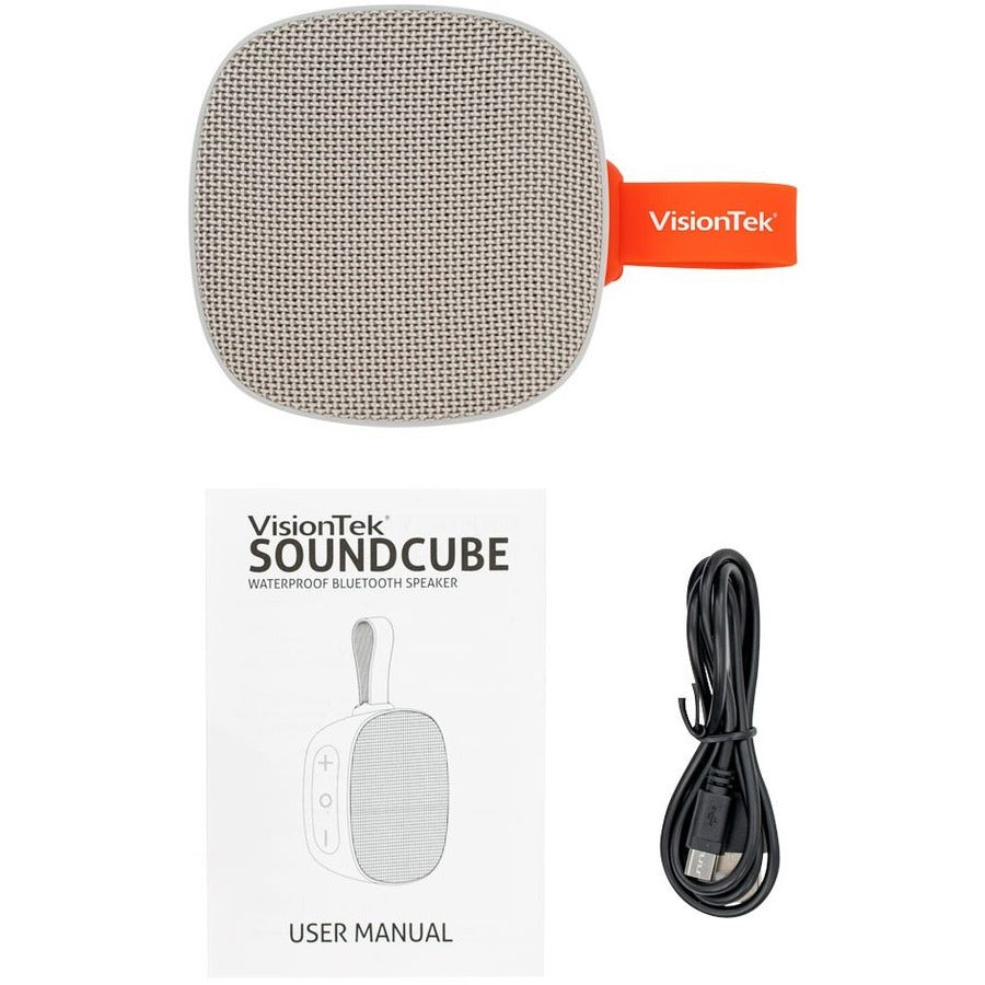 VisionTek Sound Cube Portable Bluetooth Speaker System - Gray 901323